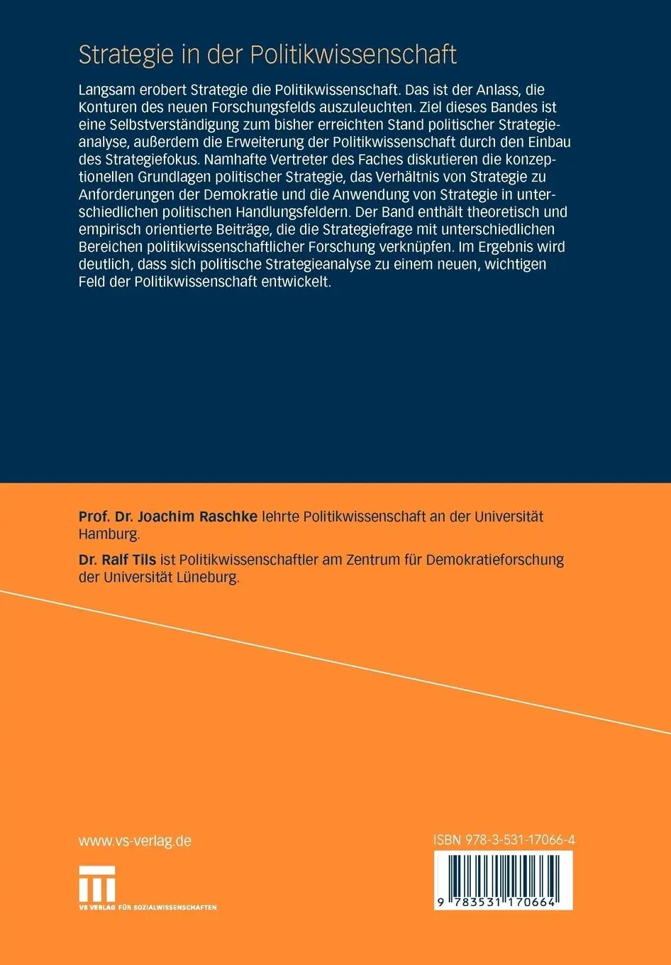 Rückseite: 9783531170664 | Strategie in der Politikwissenschaft | Ralf Tils (u. a.) | Taschenbuch