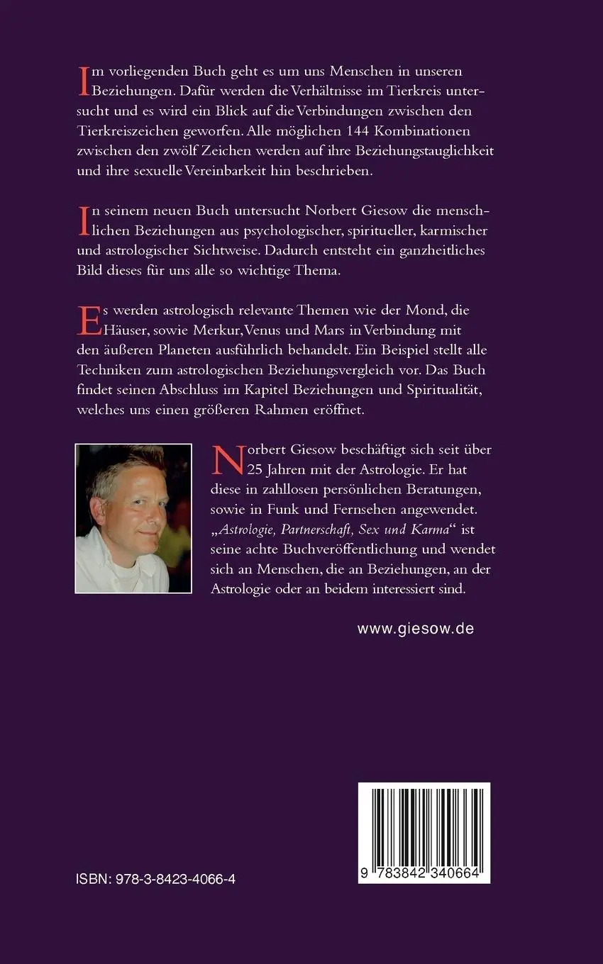 Rückseite: 9783842340664 | Astrologie, Partnerschaft, Sex und Karma | Norbert Giesow | Buch