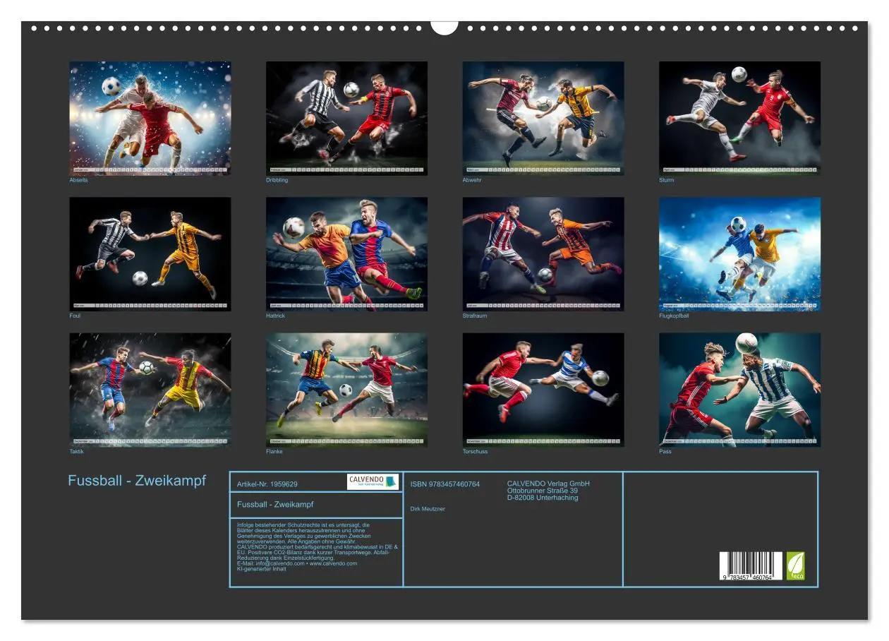 Bild: 9783457460764 | Fussball - Zweikampf (Wandkalender 2026 DIN A2 quer), CALVENDO...