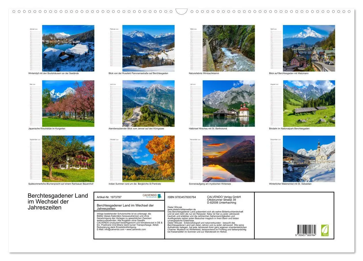 Bild: 9783457600764 | Berchtesgadener Land im Wechsel der Jahreszeiten (Wandkalender 2026...
