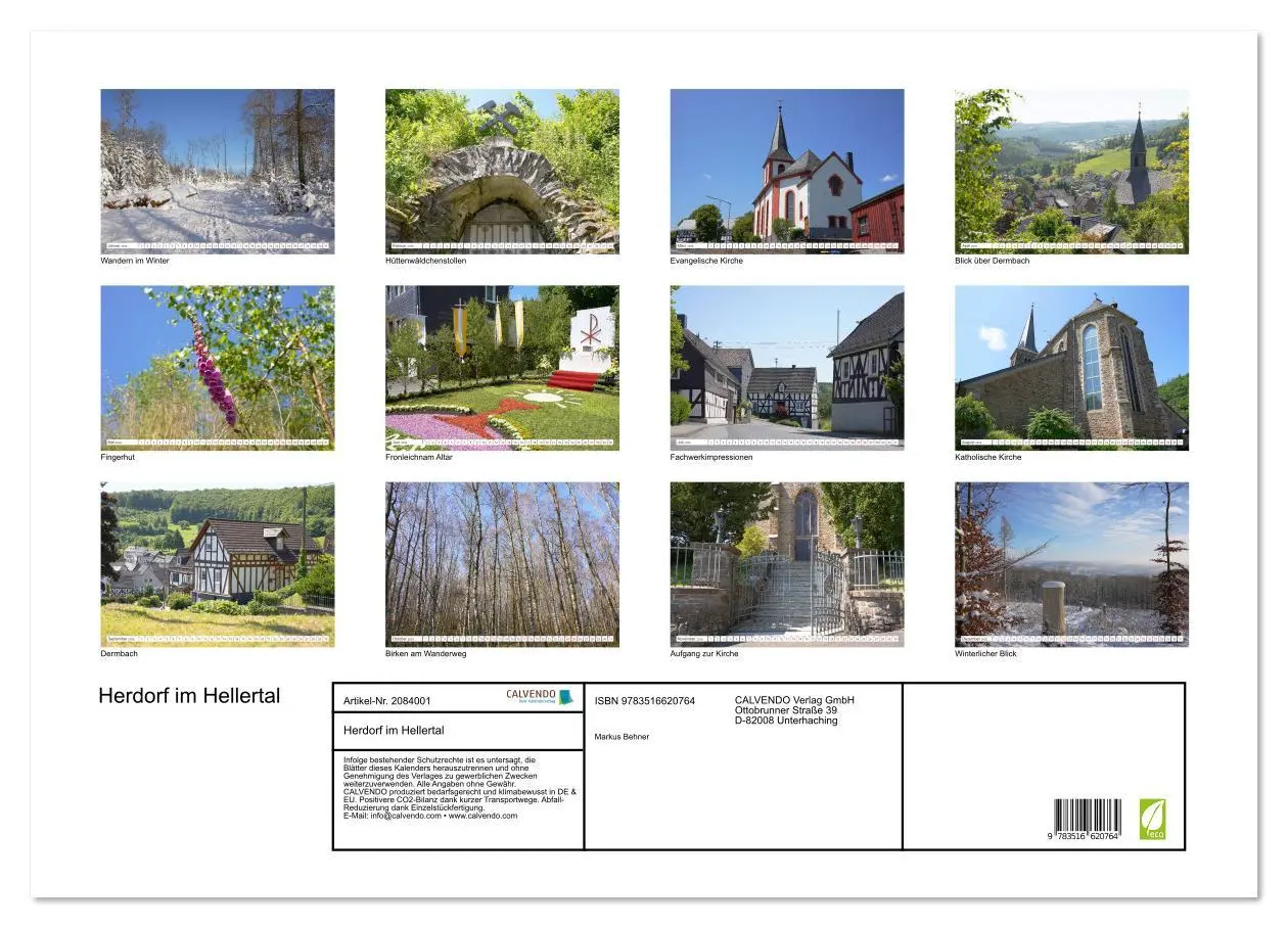 Bild: 9783516620764 | Herdorf im Hellertal (Wandkalender 2026 DIN A2 quer), CALVENDO...