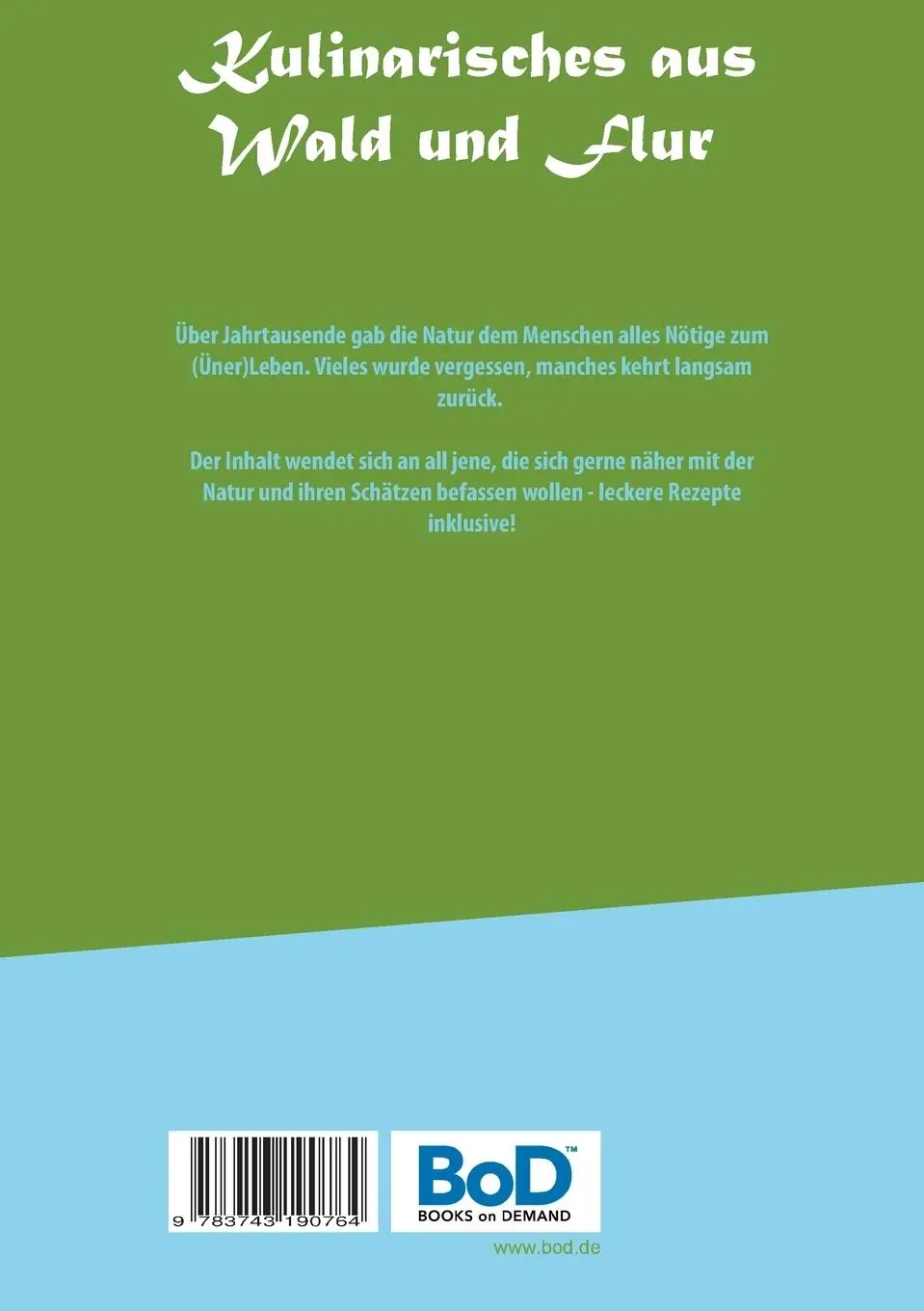 Rückseite: 9783743190764 | Kulinarisches aus Wald und Flur | Rhiannon Brunner | Taschenbuch
