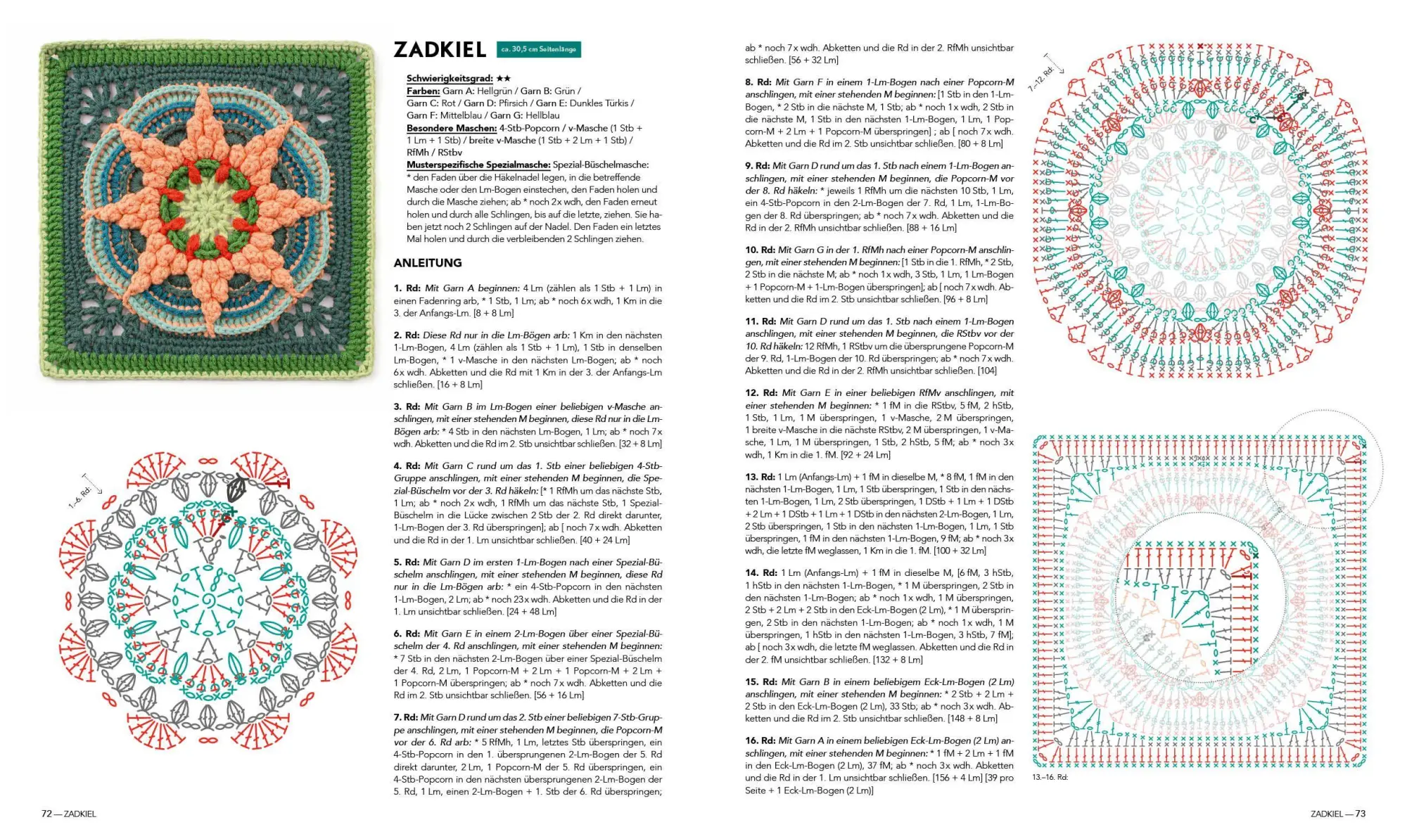 Bild: 9783745930764 | Musterbibel Granny Squares: Häkelzauber in 3D-Optik | Diana Krenz