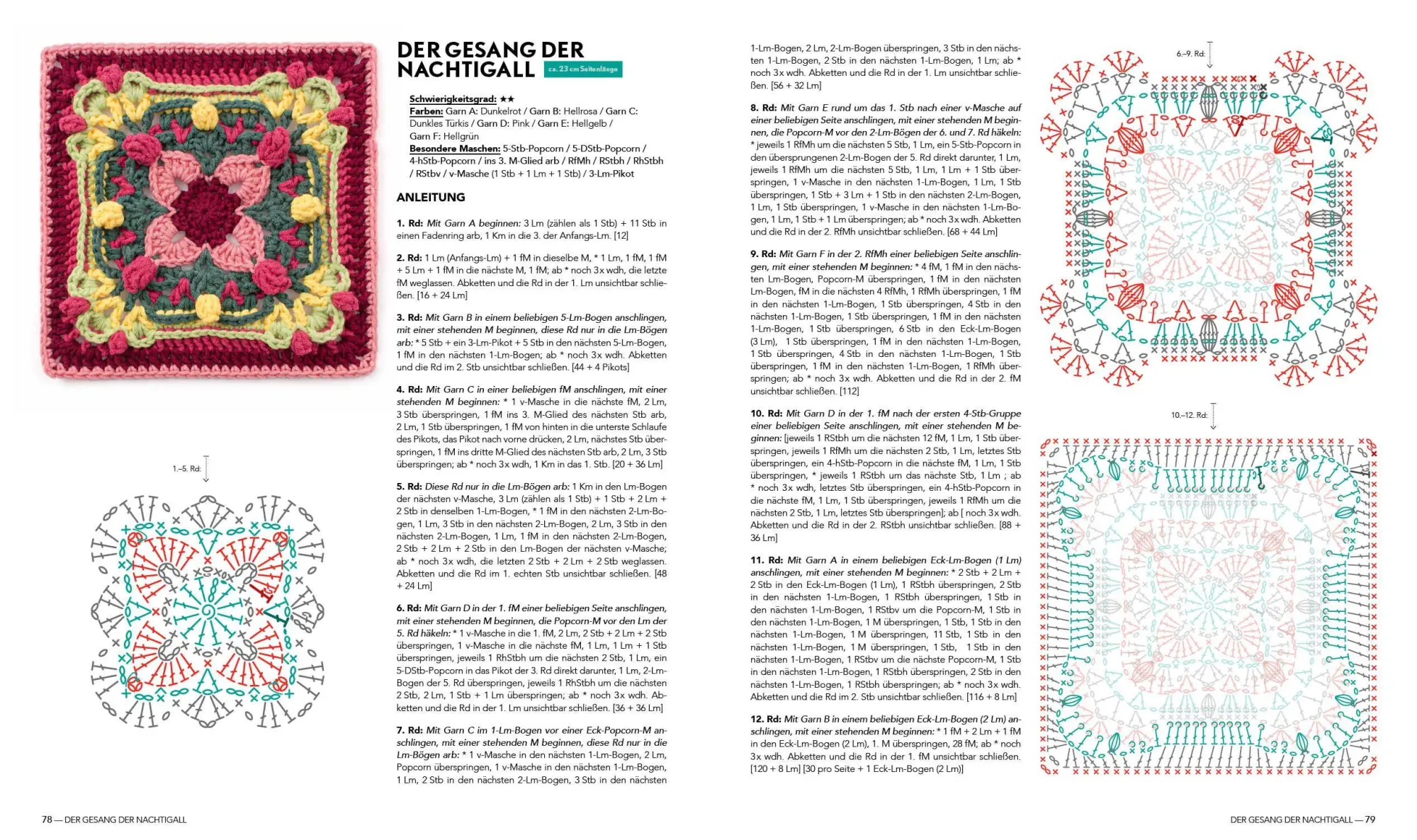 Bild: 9783745930764 | Musterbibel Granny Squares: Häkelzauber in 3D-Optik | Diana Krenz