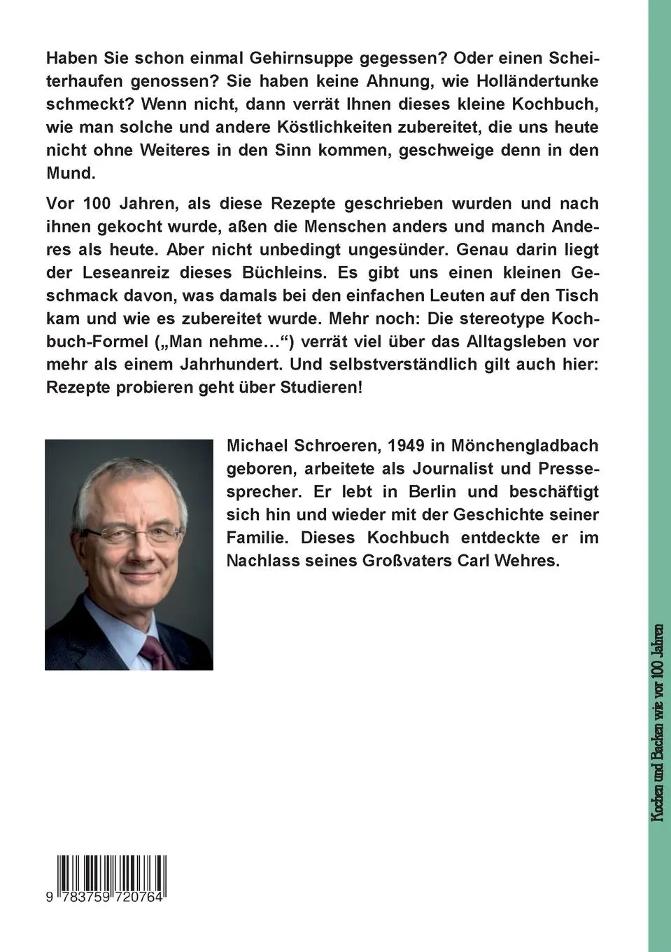 Rückseite: 9783759720764 | Kochen und Backen wie vor 100 Jahren | Die liebsten Rezepte meiner Oma
