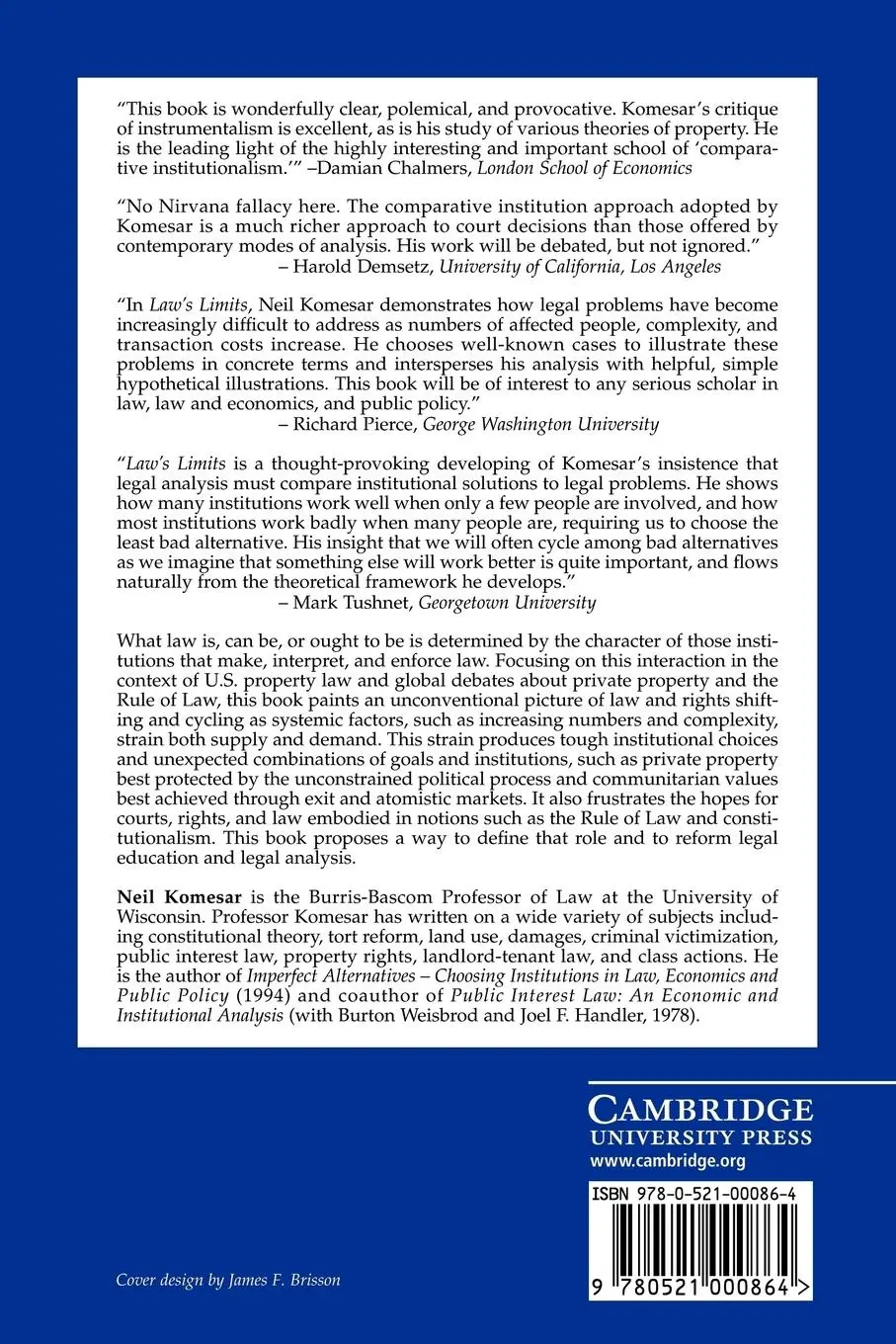 Rückseite: 9780521000864 | Law's Limits | Rule of Law and the Supply and Demand of Rights | Buch