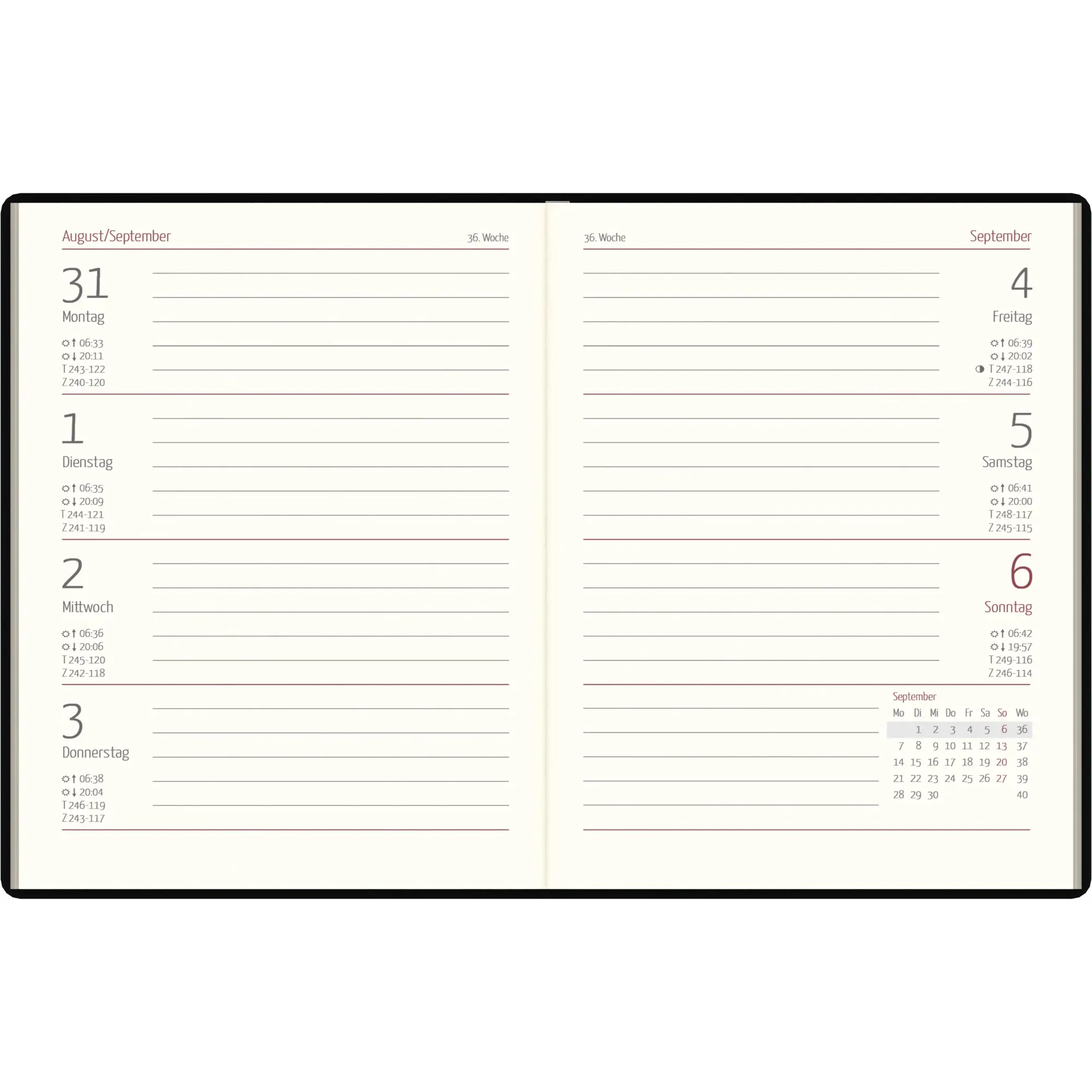 Bild: 4069095000964 | Taschenkalender schwarz 2026 - Bürokalender 10,2x14,2 - 1 Woche auf...
