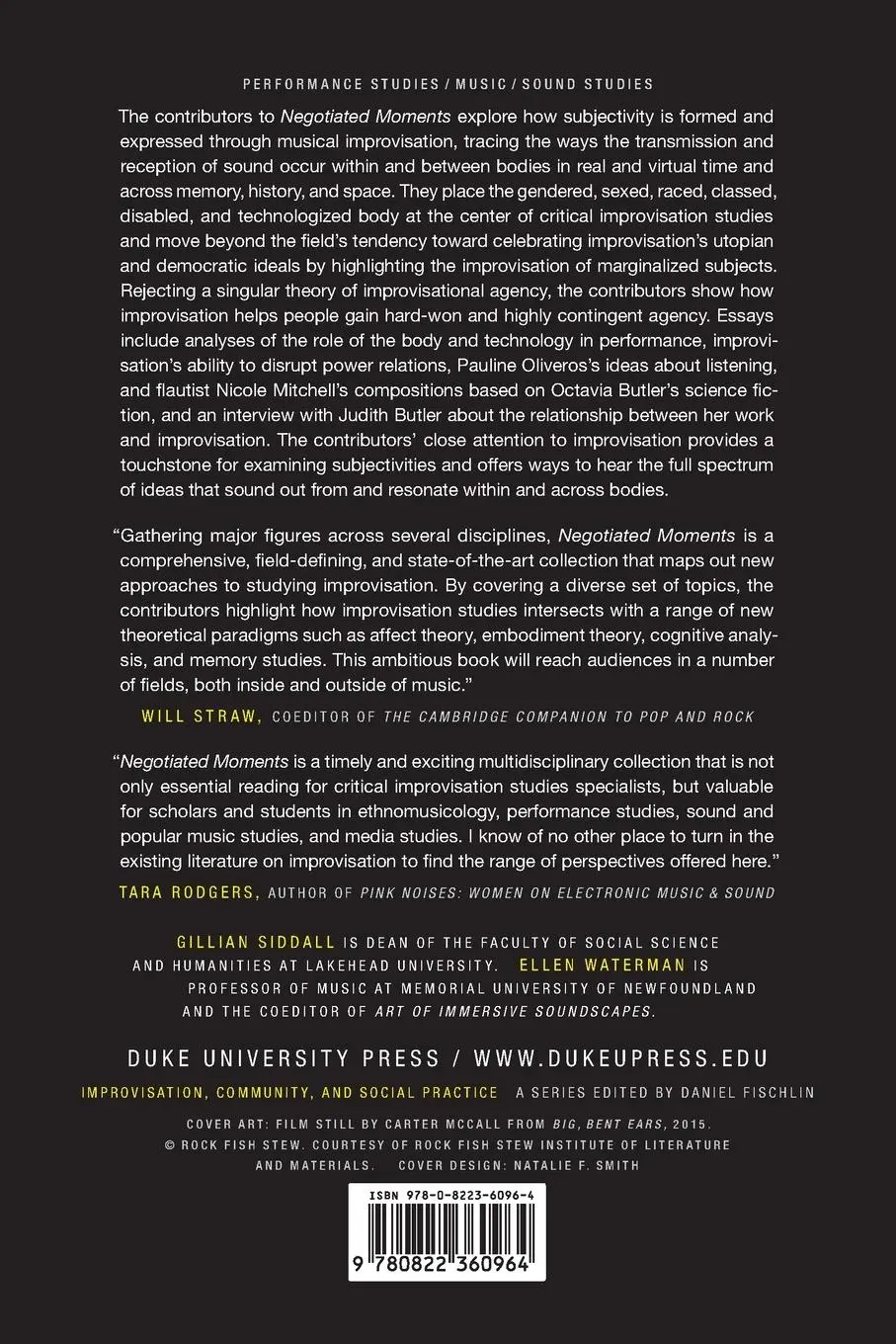Rückseite: 9780822360964 | Negotiated Moments | Improvisation, Sound, and Subjectivity | Siddall