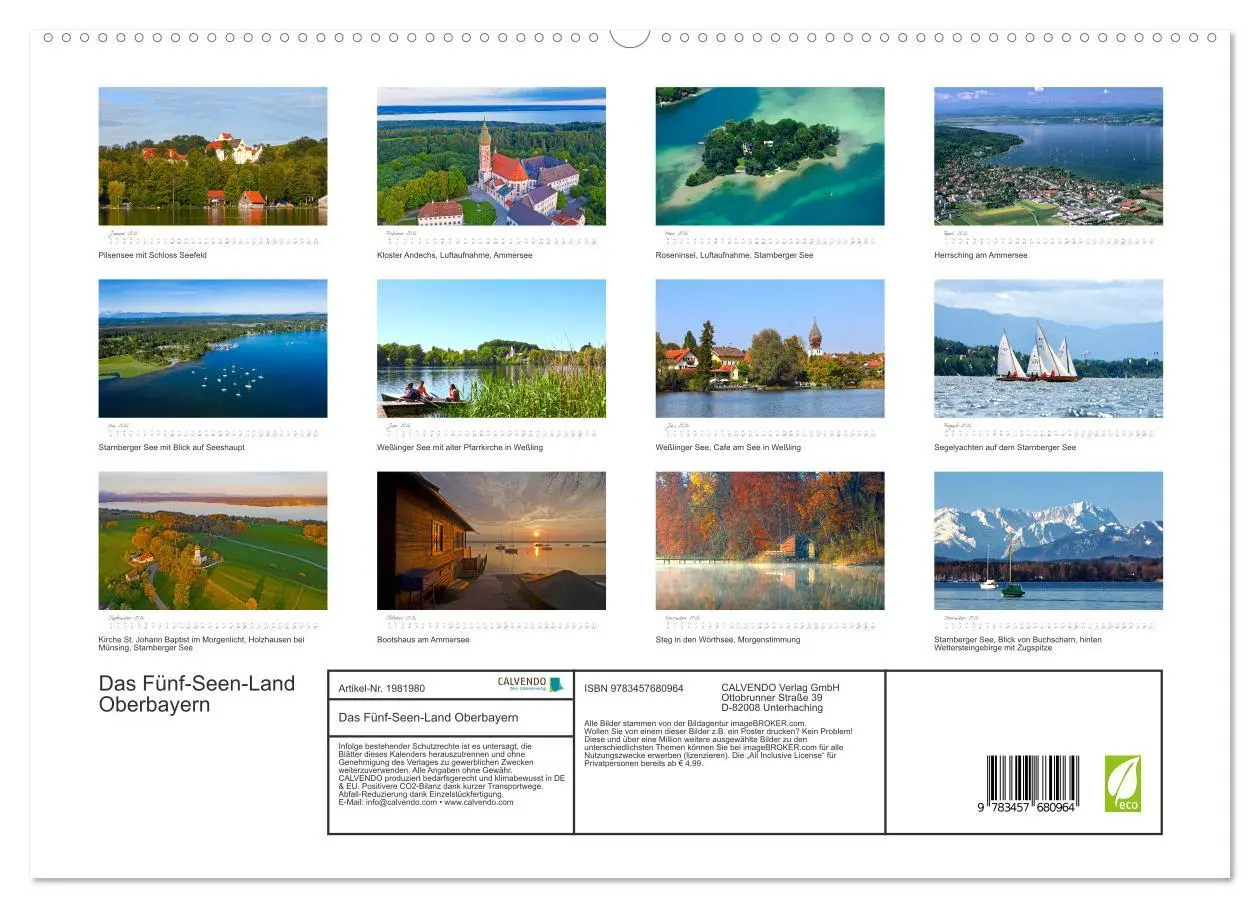 Bild: 9783457680964 | Das Fünf-Seen-Land Oberbayern (hochwertiger Premium Wandkalender...