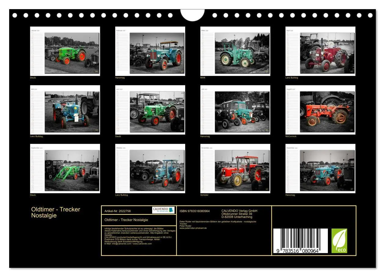 Bild: 9783516080964 | Oldtimer - Trecker Nostalgie (Wandkalender 2026 DIN A4 quer),...