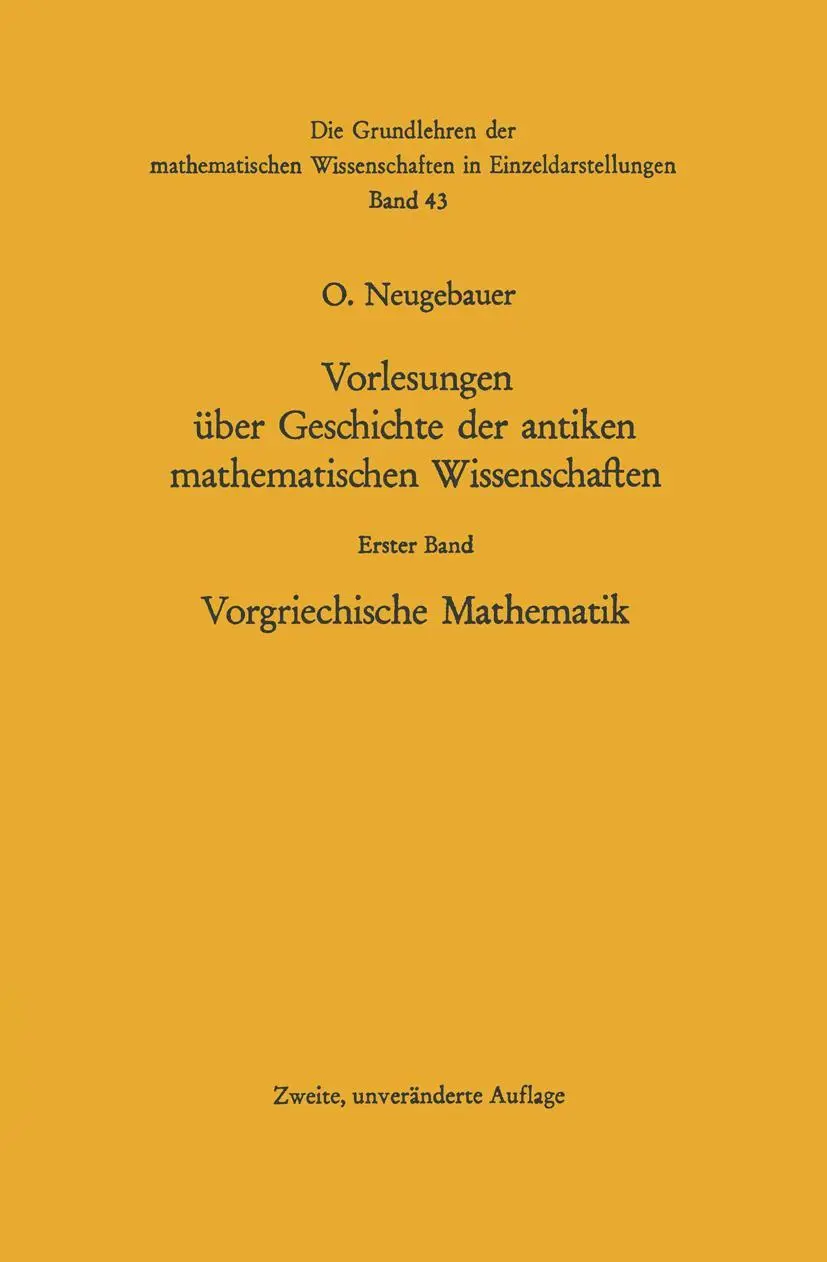 Cover: 9783642950964 | Vorlesungen über Geschichte der antiken mathematischen Wissenschaften