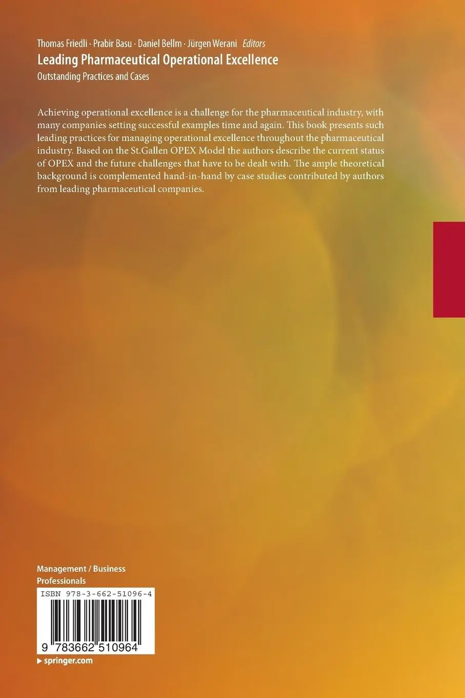 Rückseite: 9783662510964 | Leading Pharmaceutical Operational Excellence | Thomas Friedli (u. a.)