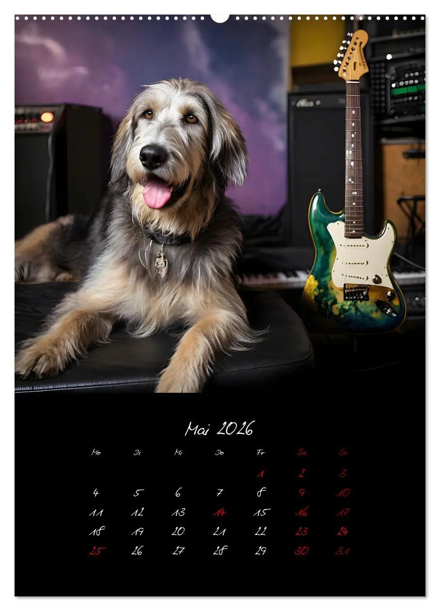Bild: 9783457261064 | Gitarren und Hunde mit Herz (hochwertiger Premium Wandkalender 2026...