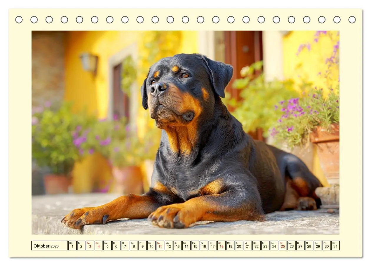 Bild: 9783516421064 | Rottweiler Momente. Kraftvolle Eleganz in der Natur (Tischkalender...