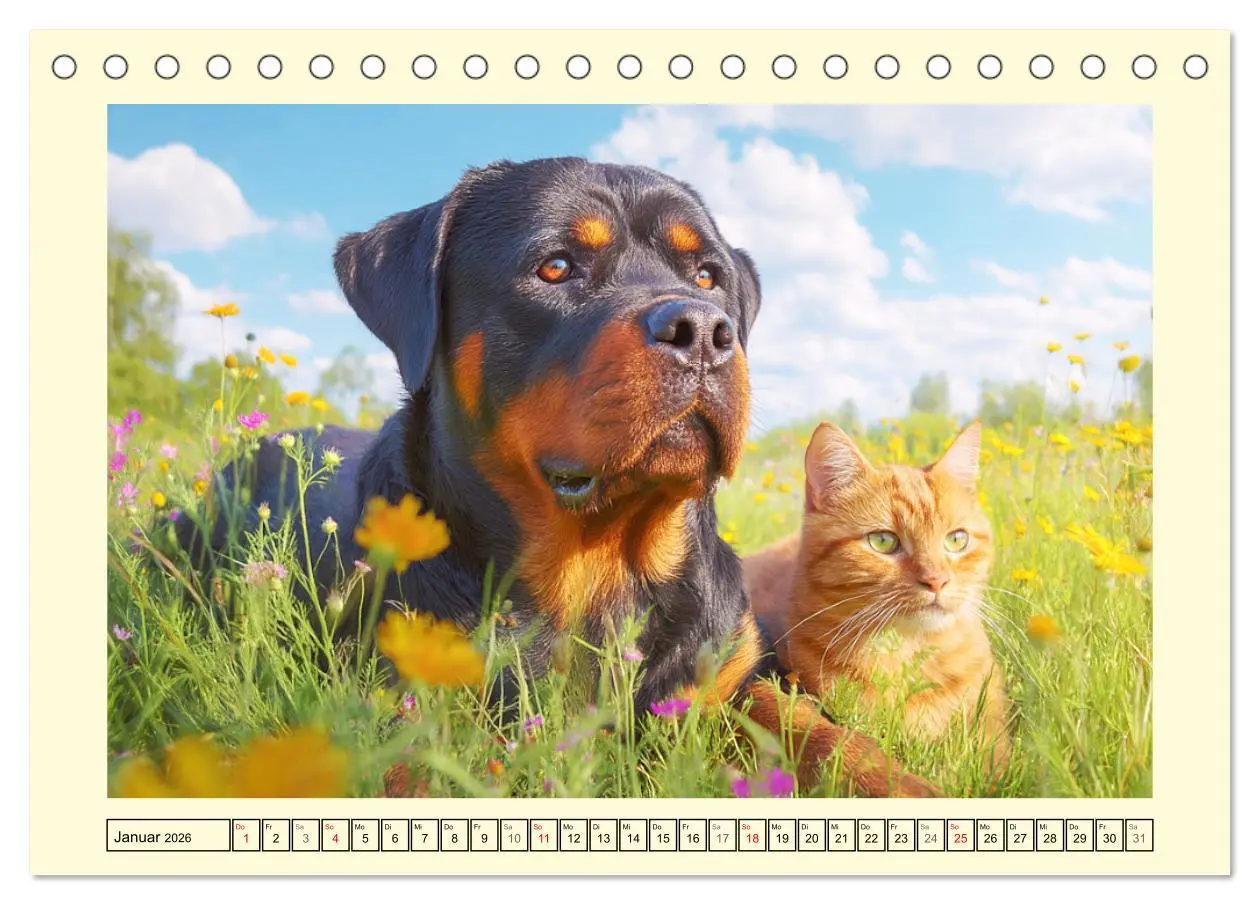 Bild: 9783516421064 | Rottweiler Momente. Kraftvolle Eleganz in der Natur (Tischkalender...