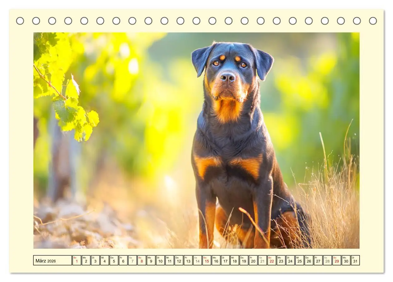 Bild: 9783516421064 | Rottweiler Momente. Kraftvolle Eleganz in der Natur (Tischkalender...