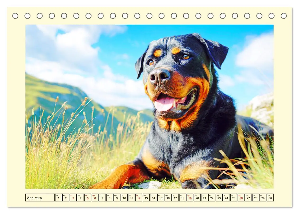 Bild: 9783516421064 | Rottweiler Momente. Kraftvolle Eleganz in der Natur (Tischkalender...