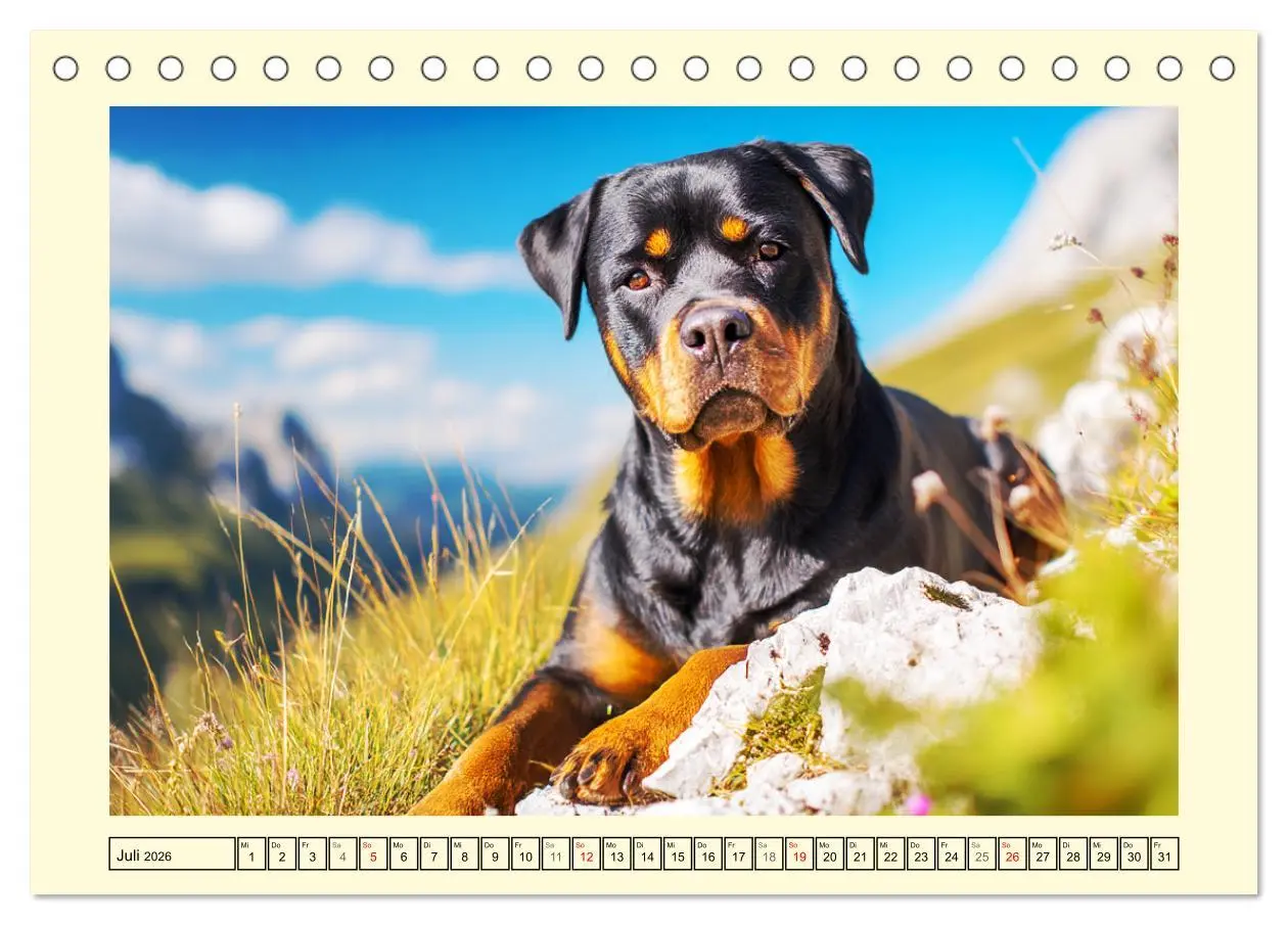Bild: 9783516421064 | Rottweiler Momente. Kraftvolle Eleganz in der Natur (Tischkalender...