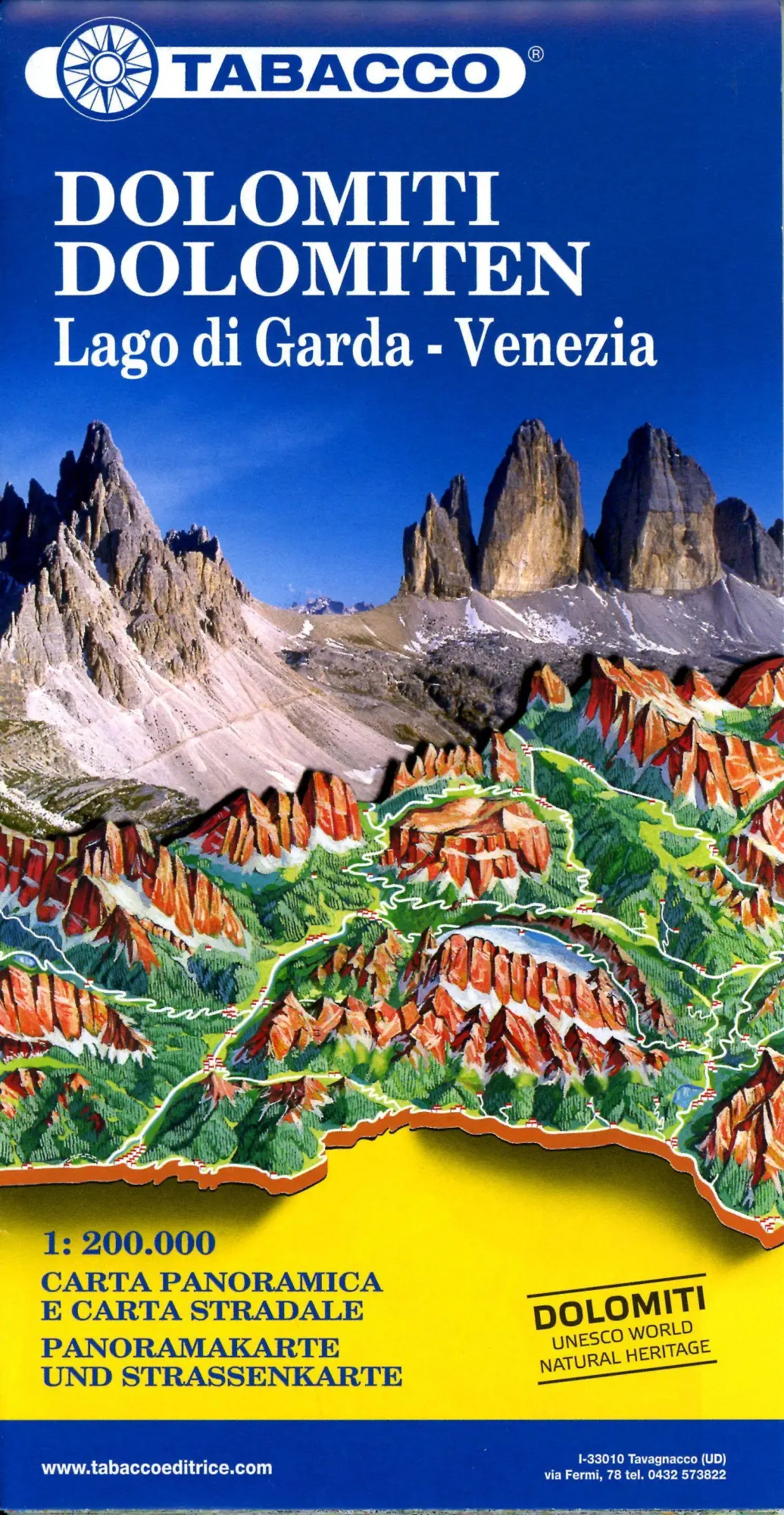 Cover: 9788883151064 | Dolomiti / Dolomiten Road Panoramic Map 1 : 200 000 | (Land-)Karte