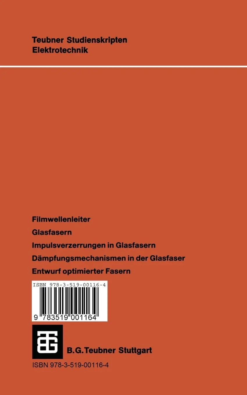 Rückseite: 9783519001164 | Lichtwellenleiter | Gert Trommer (u. a.) | Taschenbuch | v | Deutsch