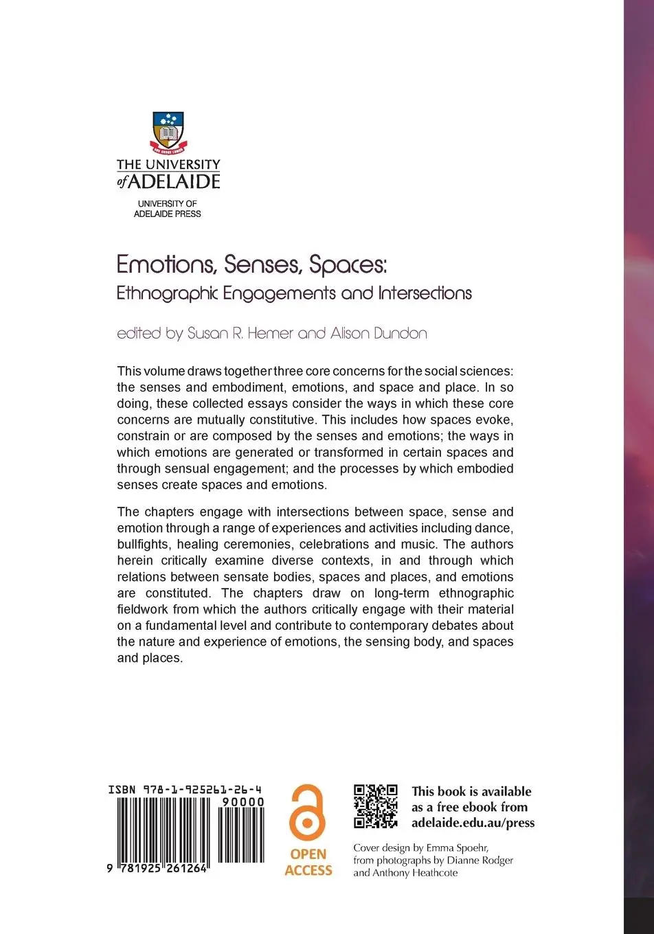 Rückseite: 9781925261264 | Emotions, Senses, Spaces | Ethnographic Engagements and Intersections