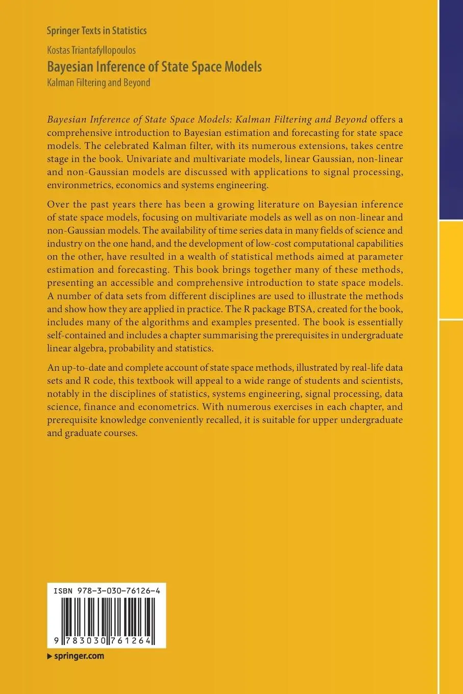 Rückseite: 9783030761264 | Bayesian Inference of State Space Models | Kalman Filtering and Beyond