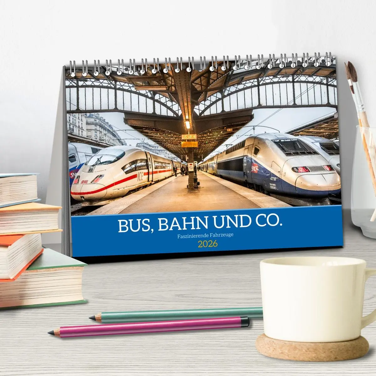 Bild: 9783457861264 | Bus, Bahn und Co. - Faszinierende Fahrzeuge (Tischkalender 2026 DIN...