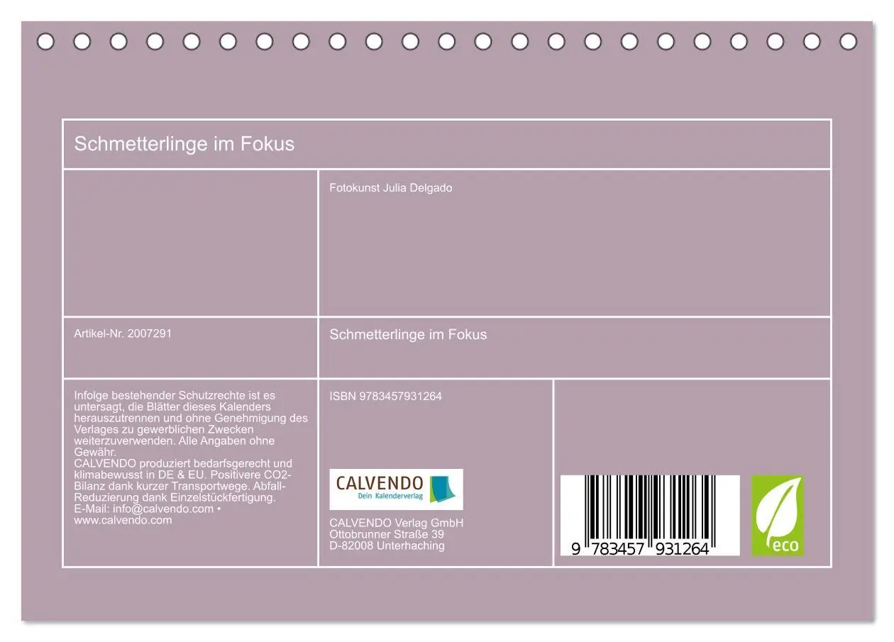 Bild: 9783457931264 | Schmetterlinge im Fokus (Tischkalender 2026 DIN A5 quer), CALVENDO...