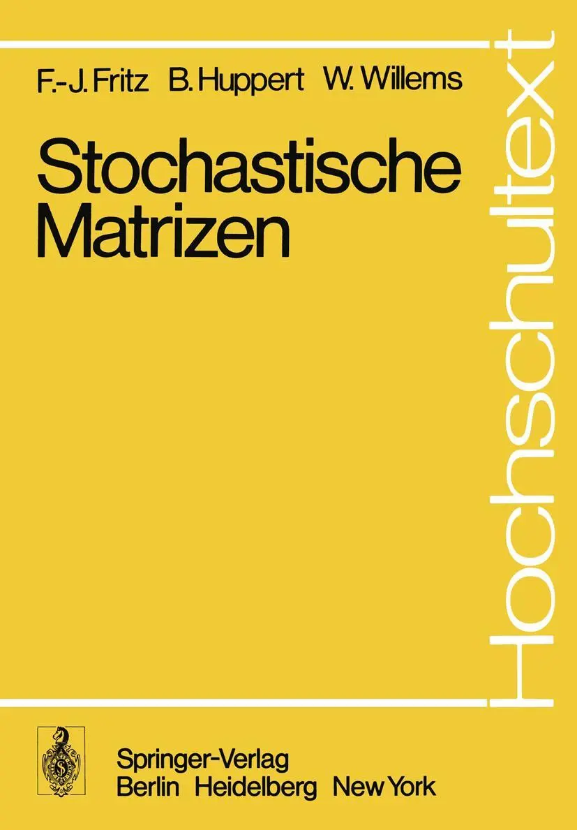 Cover: 9783540091264 | Stochastische Matrizen | F. -J. Fritz (u. a.) | Taschenbuch | x | 1979