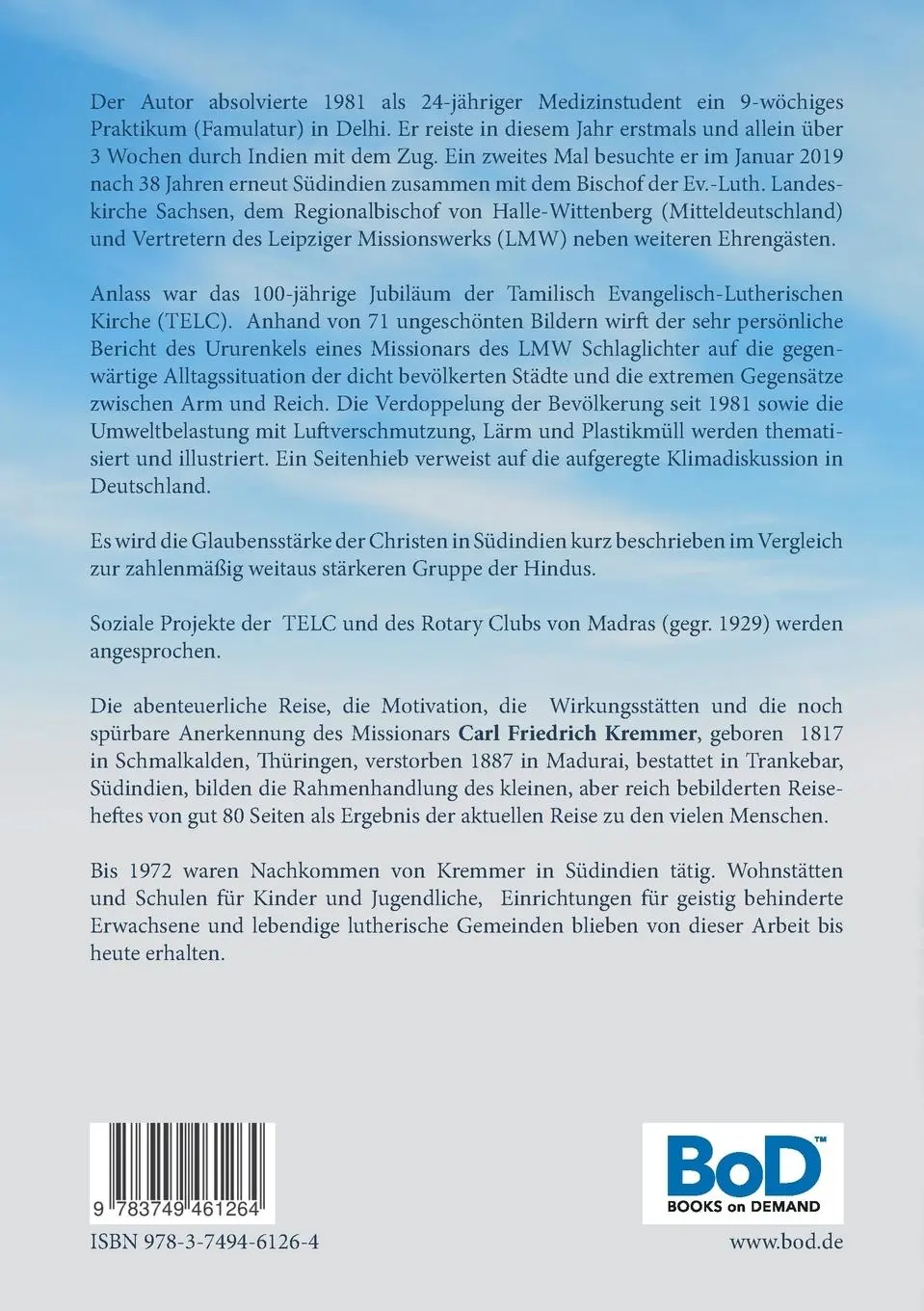 Rückseite: 9783749461264 | Südindien 2019 - Expedition zu den vielen Menschen | Rudolf Lehle