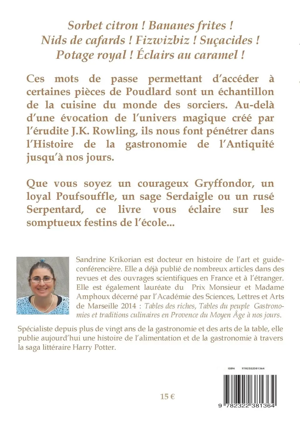 Rückseite: 9782322381364 | Les banquets dans Harry Potter | Sandrine Krikorian | Taschenbuch