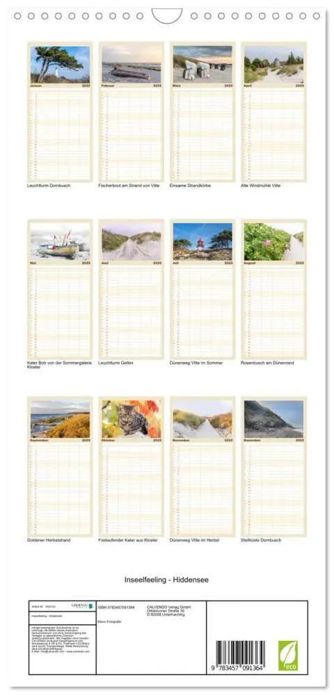 Bild: 9783457091364 | Familienplaner 2025 - Inseelfeeling - Hiddensee mit 5 Spalten...