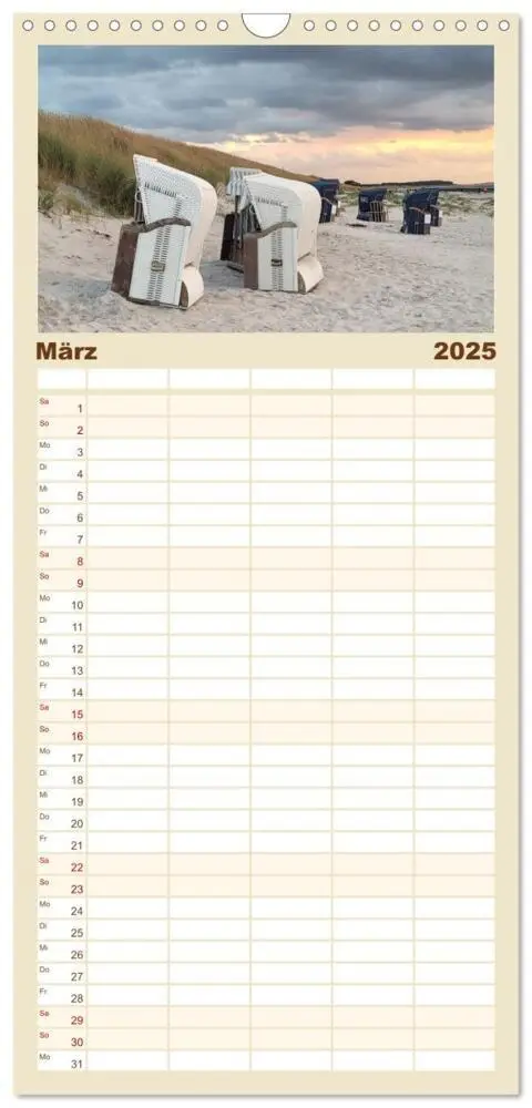 Bild: 9783457091364 | Familienplaner 2025 - Inseelfeeling - Hiddensee mit 5 Spalten...