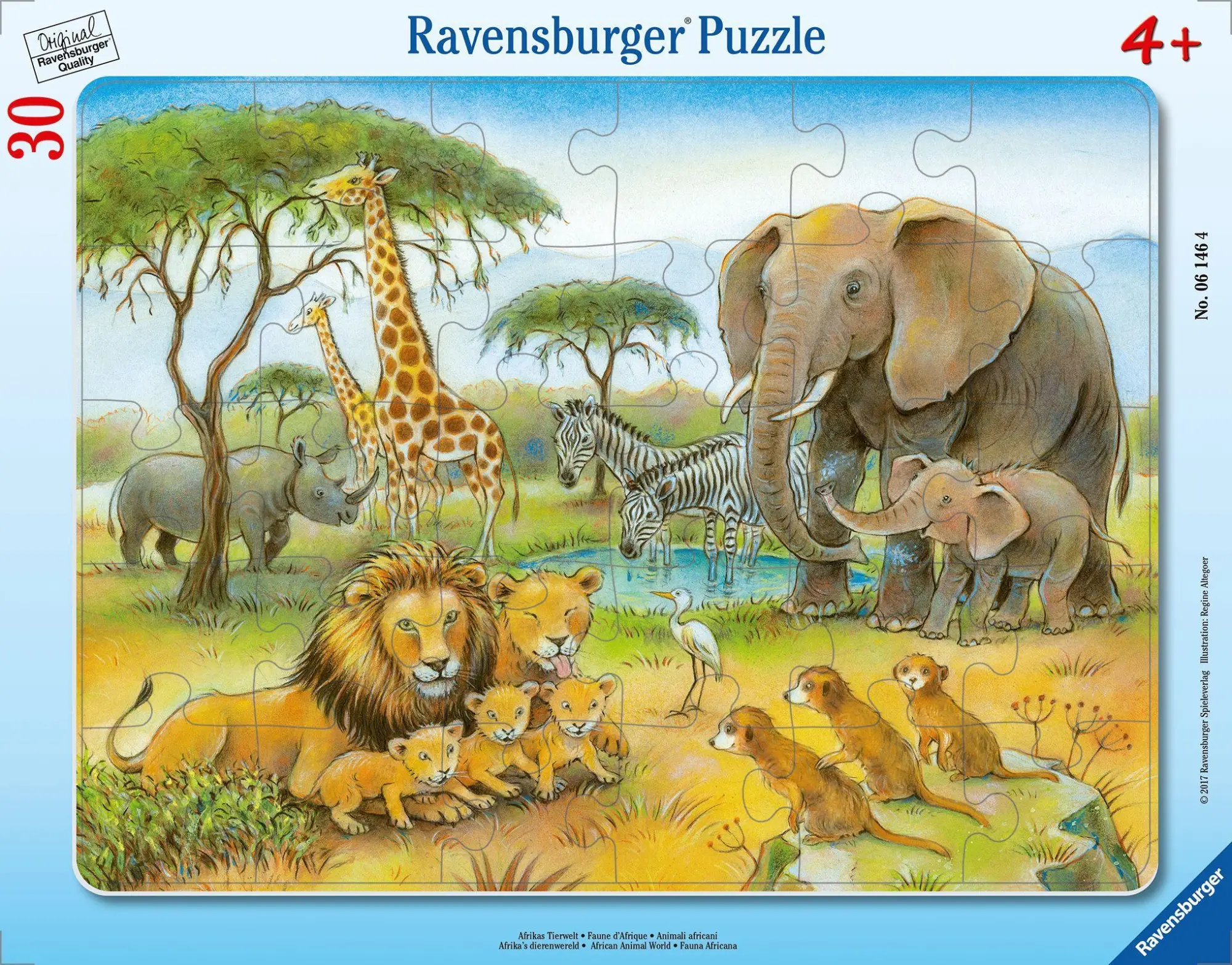 Cover: 4005556061464 | Afrikas Tierwelt. Kinderpuzzle 30 Teile | Spiel | Rahmenpuzzle | 06146