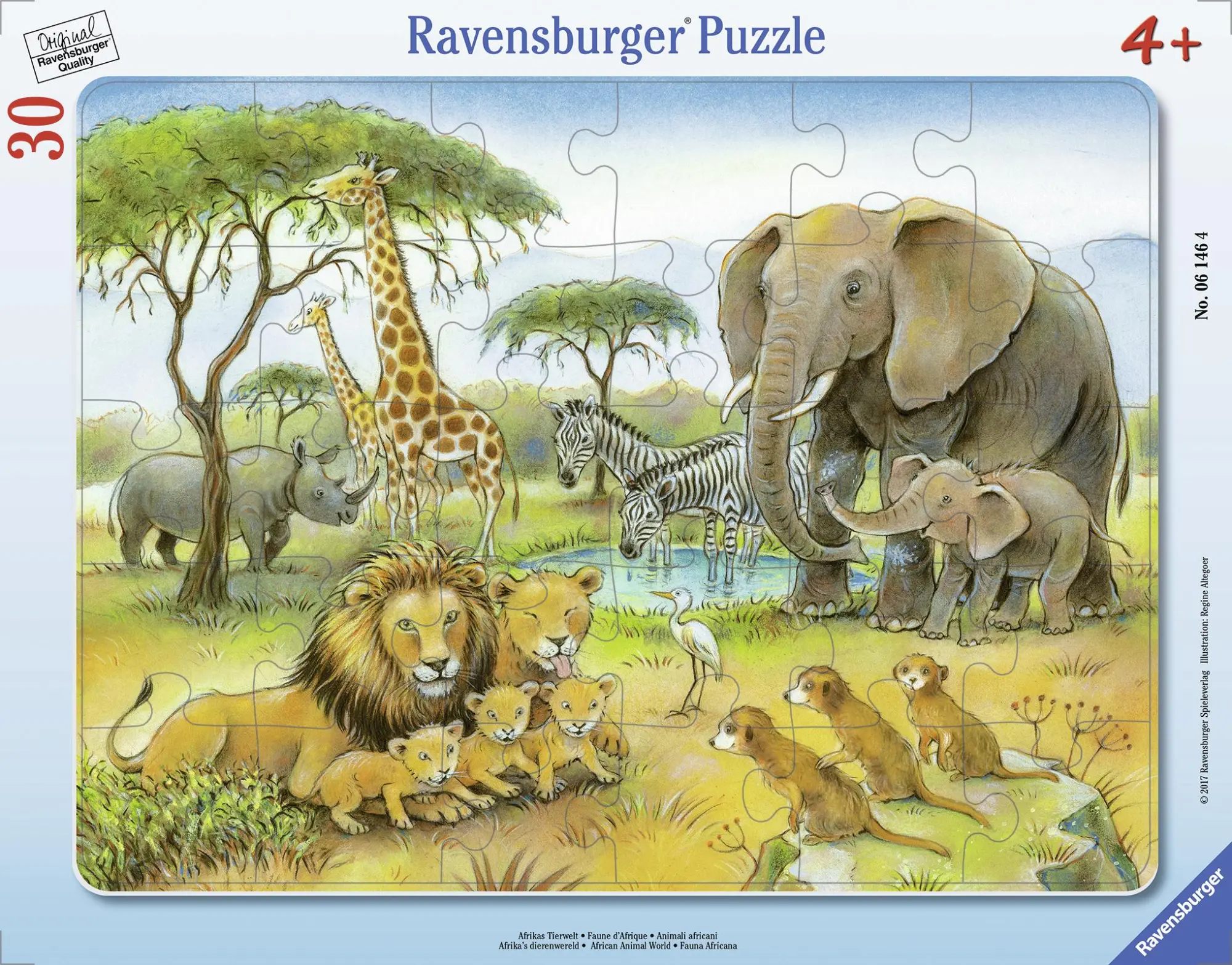 Bild: 4005556061464 | Afrikas Tierwelt. Kinderpuzzle 30 Teile | Spiel | Rahmenpuzzle | 06146