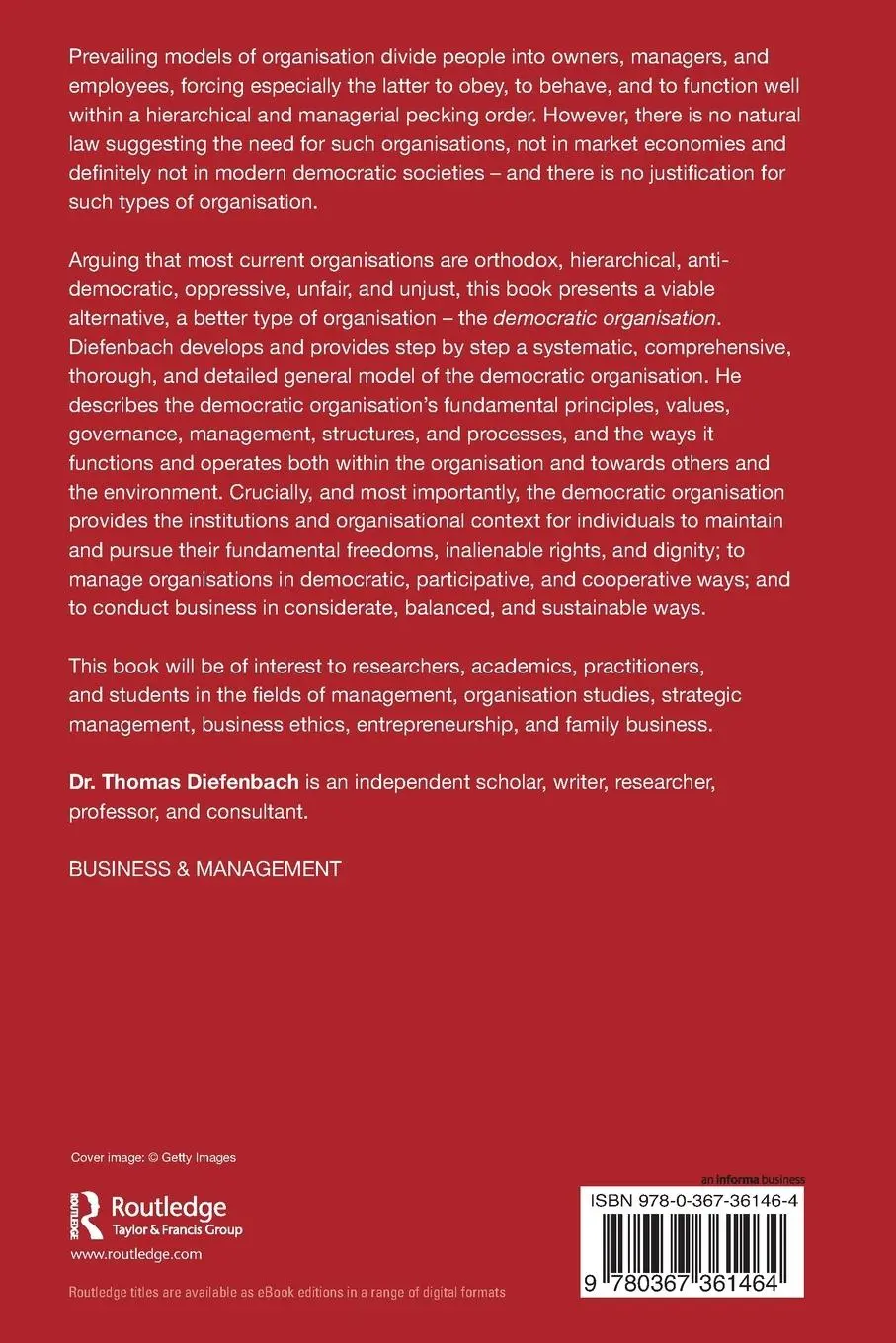 Rückseite: 9780367361464 | The Democratic Organisation | Democracy and the Future of Work | Buch