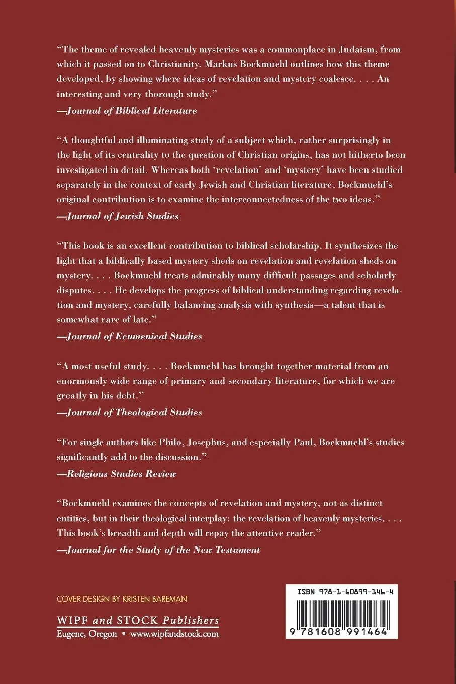 Rückseite: 9781608991464 | Revelation and Mystery in Ancient Judaism and Pauline Christianity