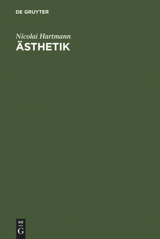Cover: 9783110001464 | Ästhetik | Nicolai Hartmann | Buch | Deutsch | 1983 | De Gruyter