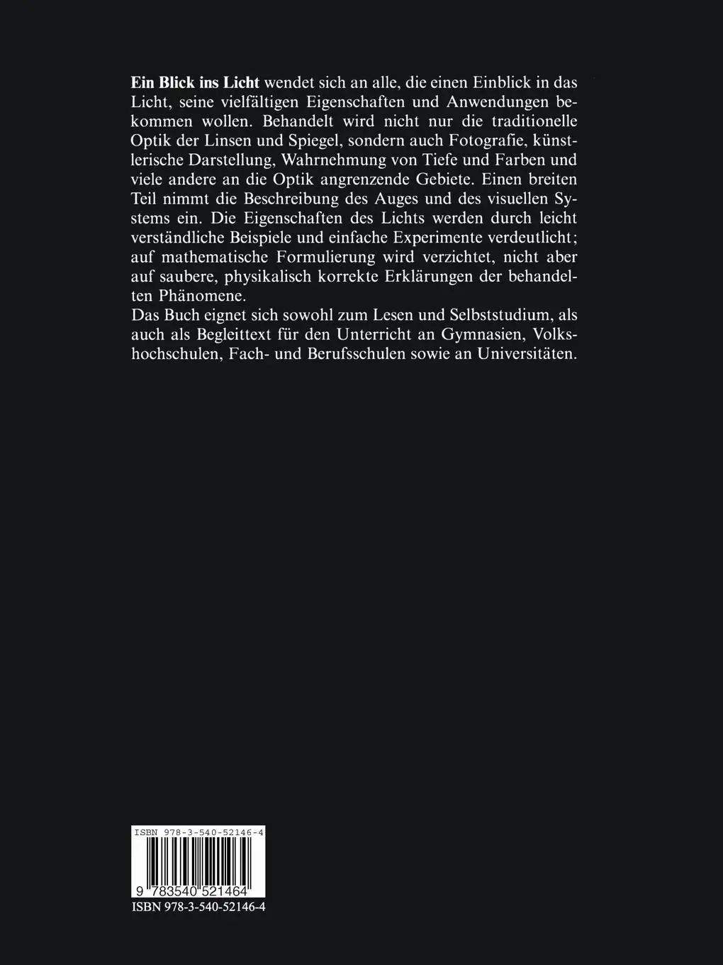 Rückseite: 9783540521464 | Ein Blick ins Licht | David S. Falk (u. a.) | Taschenbuch | xvi | 1990