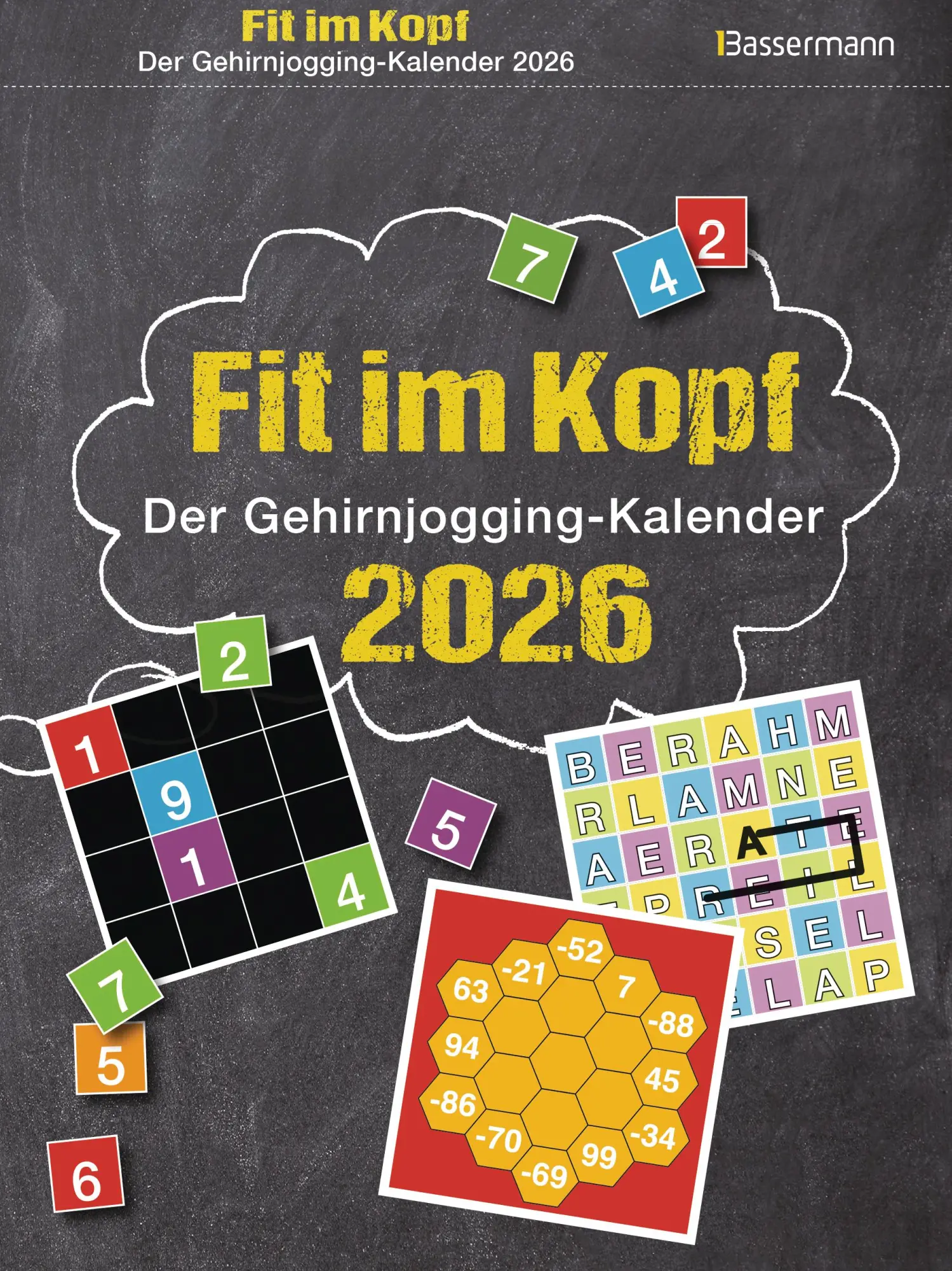 Cover: 9783809451464 | Fit im Kopf - der Gehirnjogging-Kalender 2026. Jeden Tag Denksport...