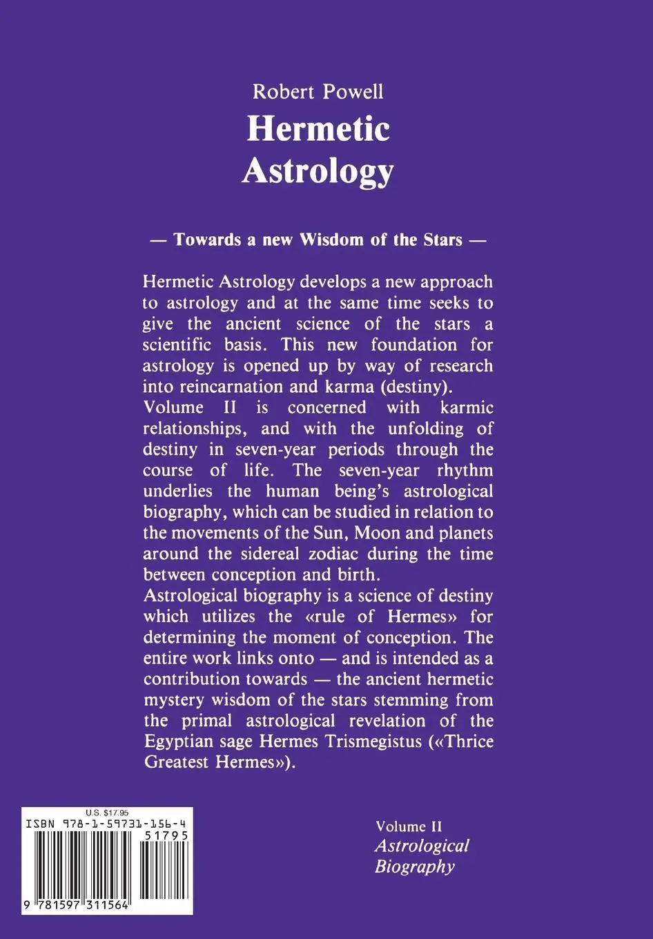Rückseite: 9781597311564 | Hermetic Astrology | Vol. 2 | Robert Powell | Taschenbuch | Englisch