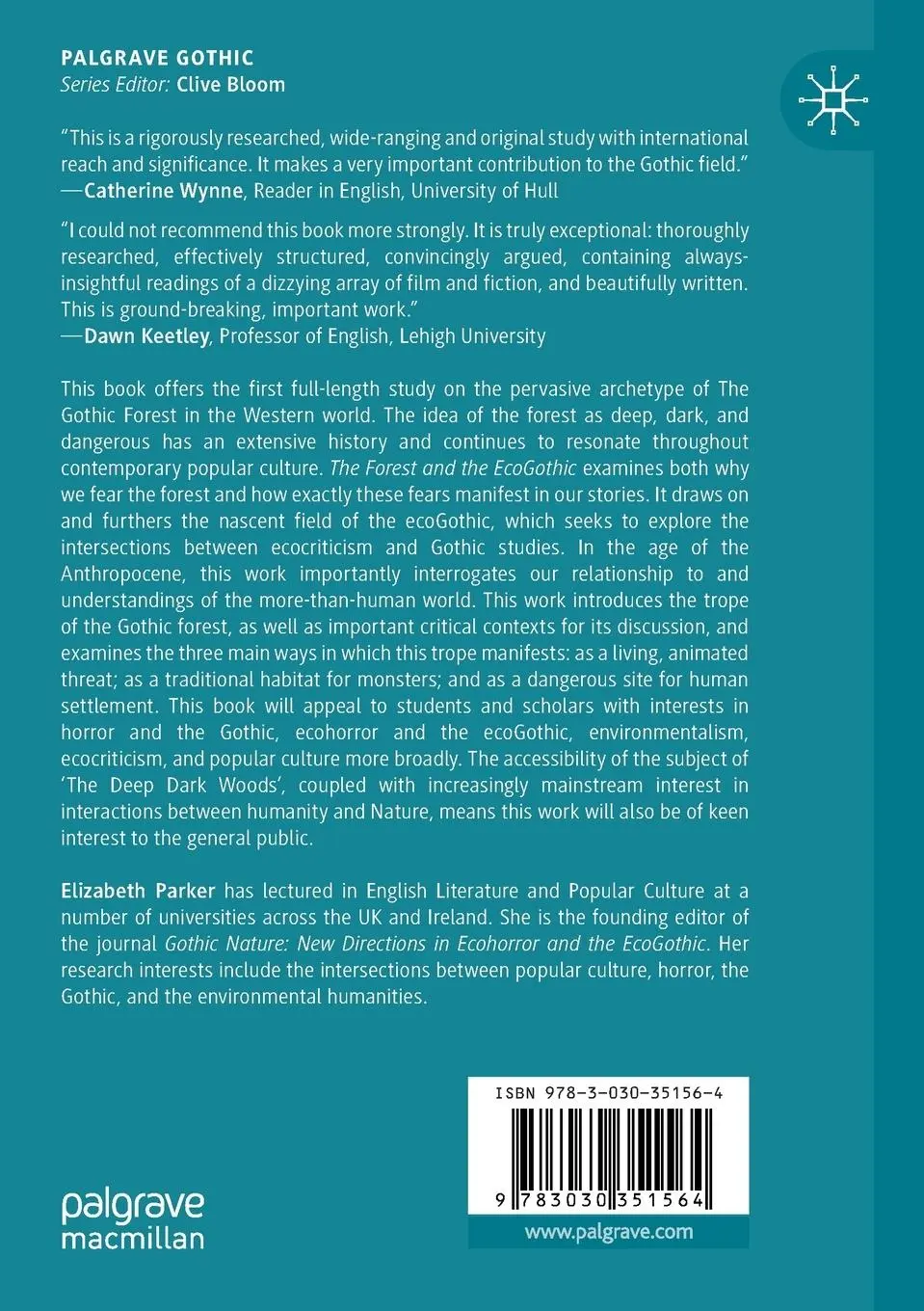 Rückseite: 9783030351564 | The Forest and the EcoGothic | Elizabeth Parker | Taschenbuch | ix