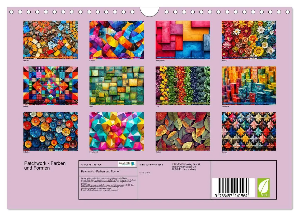 Bild: 9783457141564 | Patchwork - Farben und Formen (Wandkalender 2025 DIN A4 quer),...
