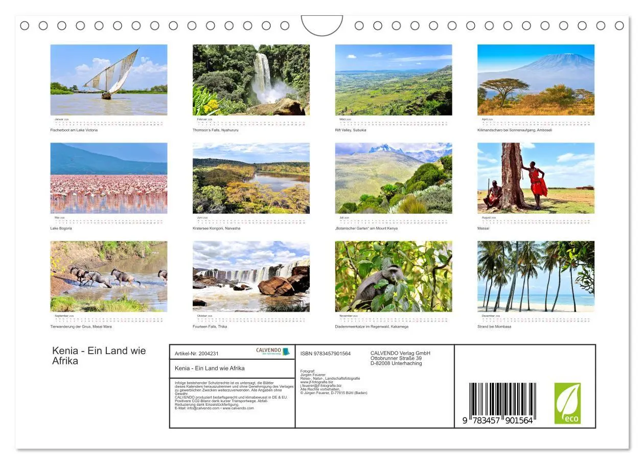 Bild: 9783457901564 | Kenia - Ein Land wie Afrika (Wandkalender 2026 DIN A4 quer),...