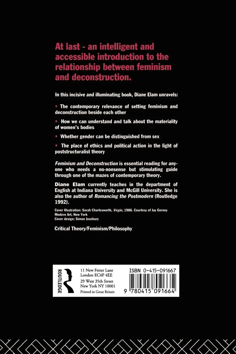 Rückseite: 9780415091664 | Feminism and Deconstruction | Diane Elam | Taschenbuch | Englisch