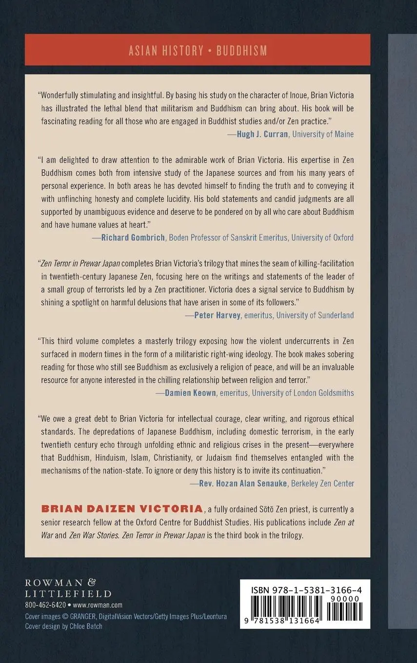 Rückseite: 9781538131664 | Zen Terror in Prewar Japan | Portrait of an Assassin | Victoria | Buch