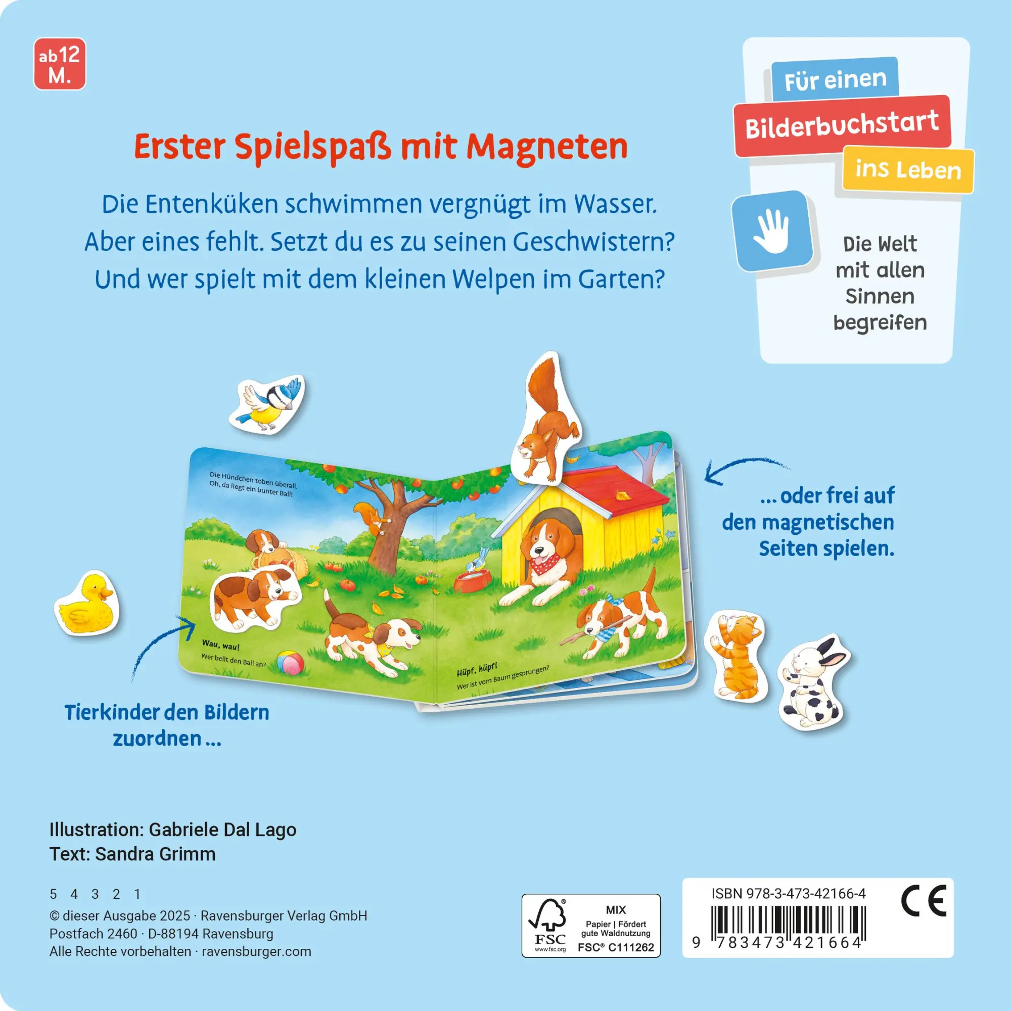 Rückseite: 9783473421664 | Mein erstes Magnetbuch - Wer gehört zu wem? Tierkinder | Sandra Grimm