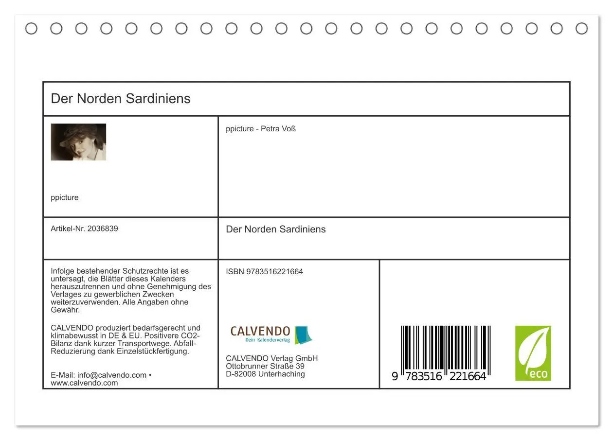 Bild: 9783516221664 | Der Norden Sardiniens (Tischkalender 2026 DIN A5 quer), CALVENDO...