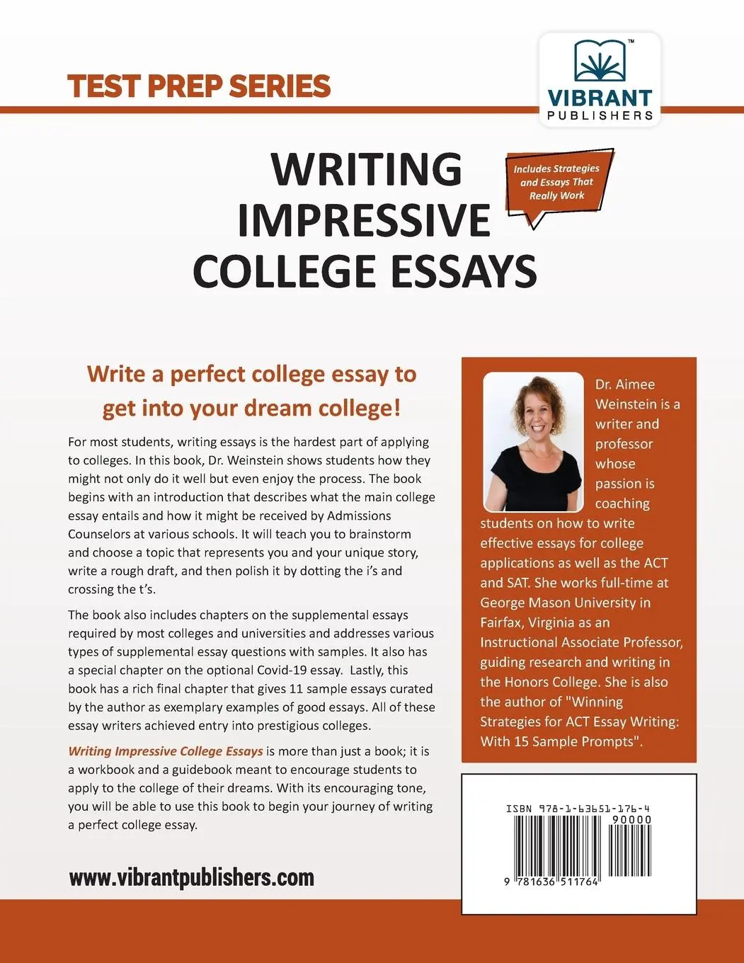 Rückseite: 9781636511764 | Writing Impressive College Essays | Vibrant Publishers (u. a.) | Buch