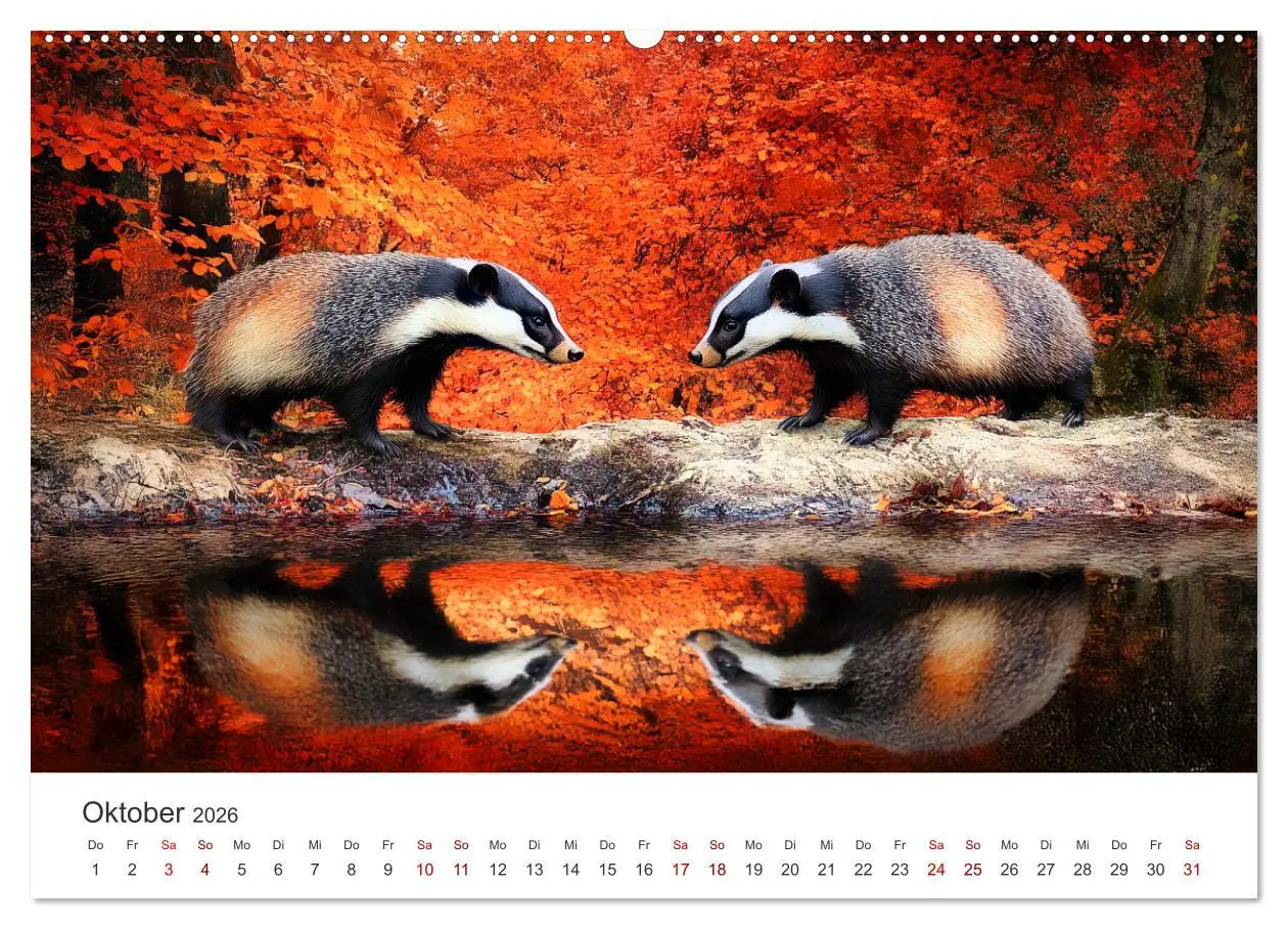 Bild: 9783457291764 | Stur, stark, sympathisch - Der Dachs - Kalender (hochwertiger...